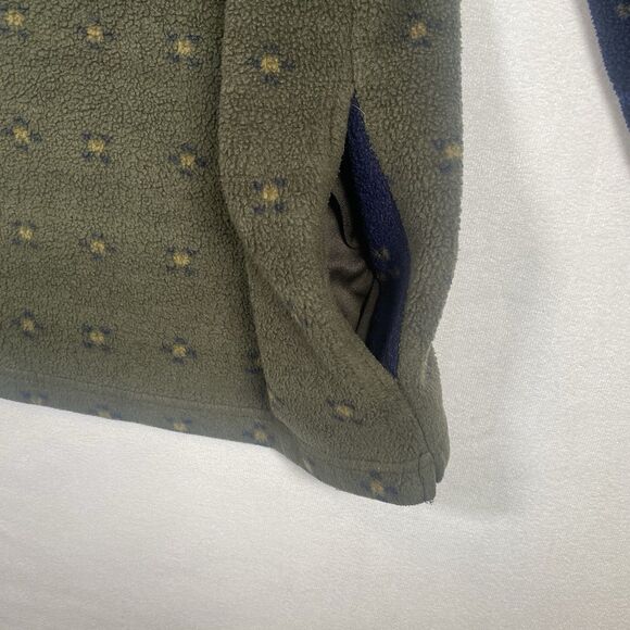 Catalina Fleece 1/4 Zip Pullover Sweater Blue Green Fair Isle Pattern Size L - Picture 7 of 10